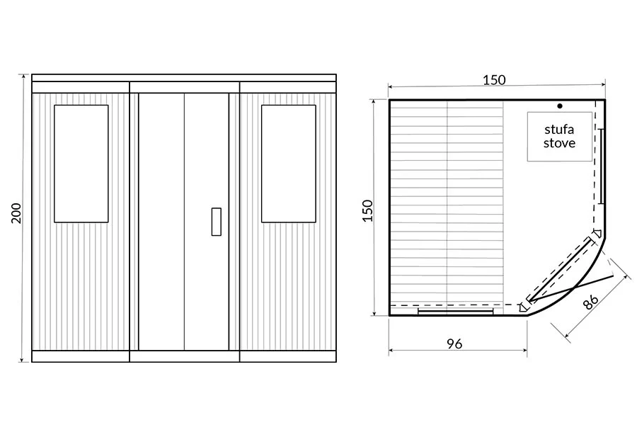Finnish Sauna BL-110 In Stock - Construction Detail