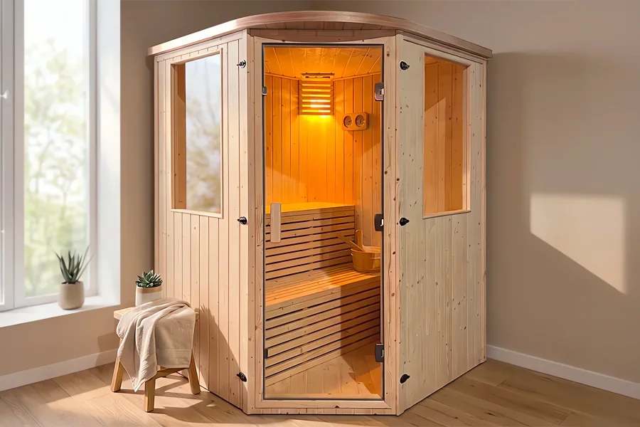BL-110 Sauna Finlandese 3 Posti Vetro Temperato
