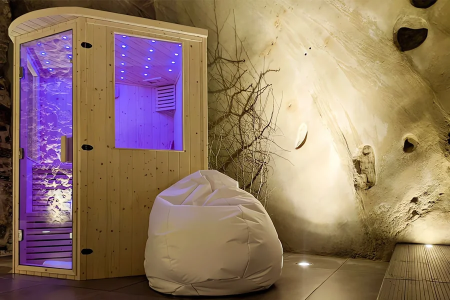 BL-110 Sauna Finlandese Cromoterapia Blu Grotta
