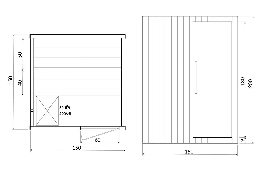 Finnish Sauna BL-180 In Stock - Construction Detail