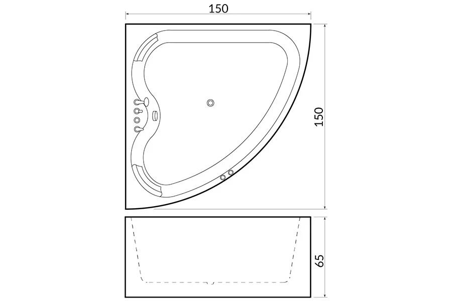 Vasca idromassaggio BL-509 - Dettaglio Costruttivo