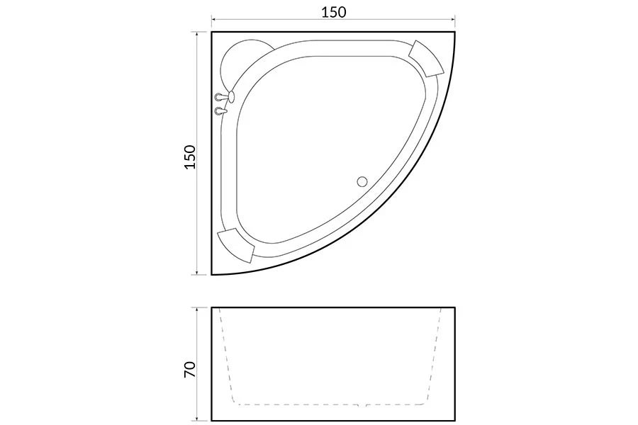 Whirlpool bath BL-510 - Construction Detail