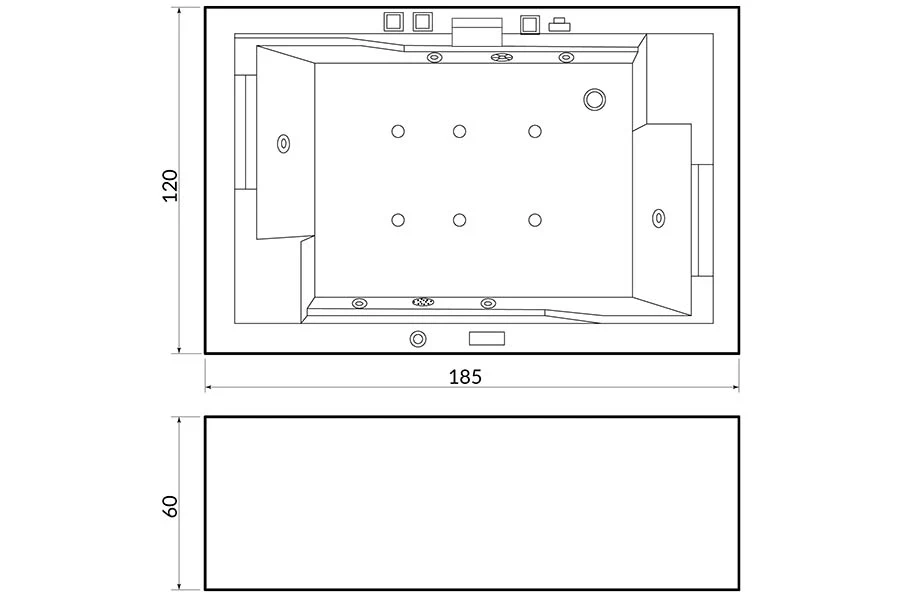 Vasca idromassaggio BL-545 - Dettaglio Costruttivo