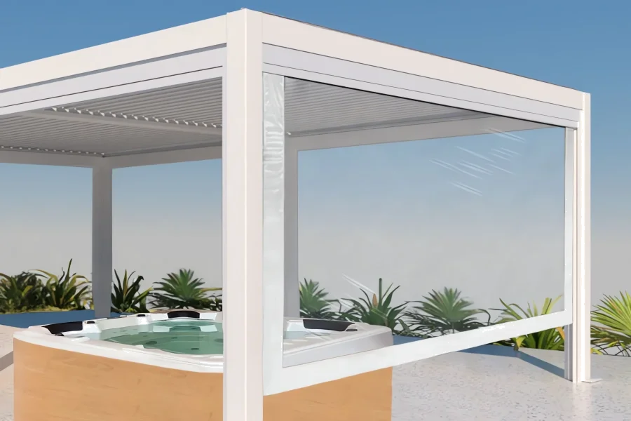 Zip blind in PVC transparent 3 meters
