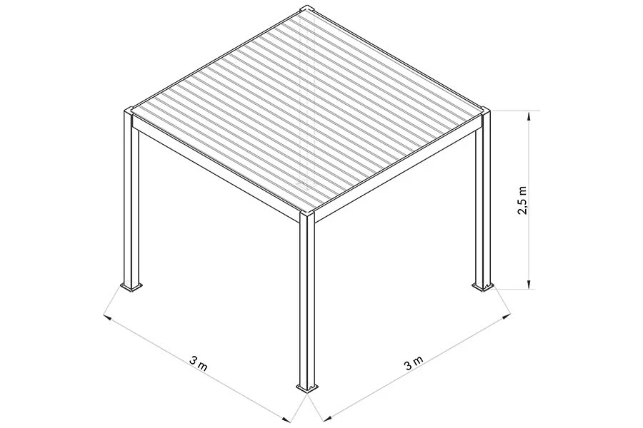 Bioclimatic pergola BL-909 - Construction Detail