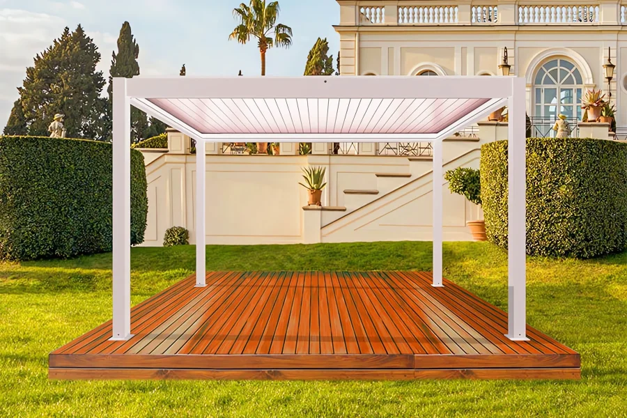 BL-910 Pergola Bioclimatica Bianca Giardino Villa