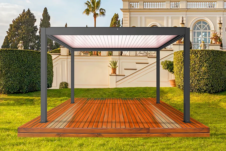 BL-910 Pergola Bioclimatica Grigio Antracite Giardino Villa