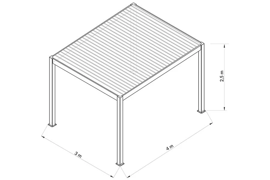 Pergola bioclimatica BL-910 - Dettaglio Costruttivo