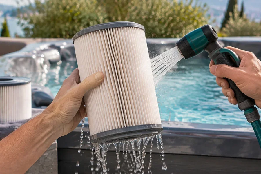 How to clean a hot tub: filters and surfaces